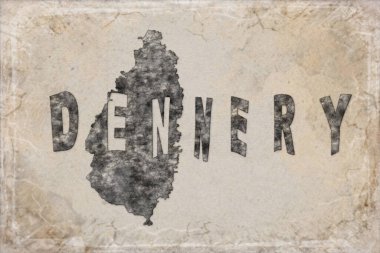 Saint Lucia Dennery Haritası ve Beyaz Harf Tasarımı