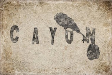 Saint Kitts ve Nevis Cayon Haritası ve Beyaz Harf Tasarımı