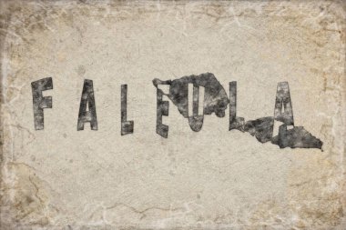 Samoa Faleula Haritası ve Beyaz Harf Tasarımı