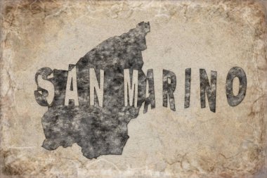 San Marino San Marino Haritası ve Beyaz Harf Tasarımı