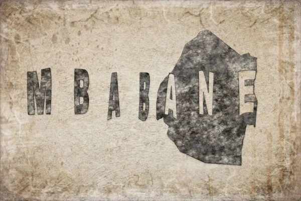 Eswatini Mbabane Haritası ve Beyaz Harf Tasarımı