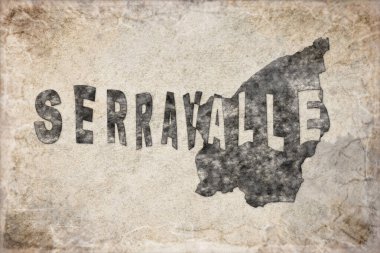 San Marino Serravalle Haritası ve Beyaz Harf Tasarımı