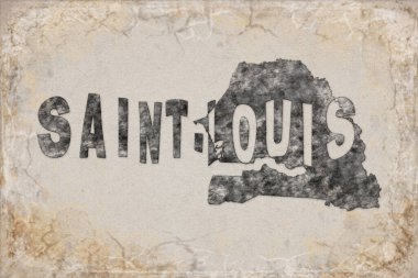 Senegal Saint Louis Haritası ve Beyaz Harf Tasarımı