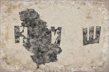 Sırbistan Beyaz Harita ve Harfleme Tasarımı Nis