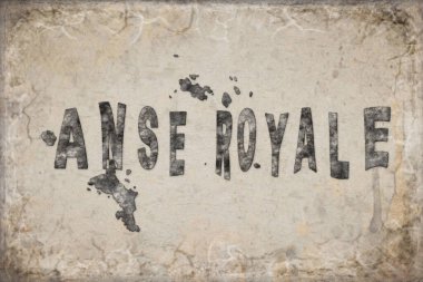 Seyşeller Anse Royale Haritası ve Beyaz Harf Tasarımı