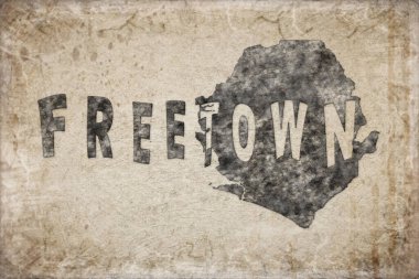 Sierra Leone Freetown Haritası ve Beyaz Harf Tasarımı