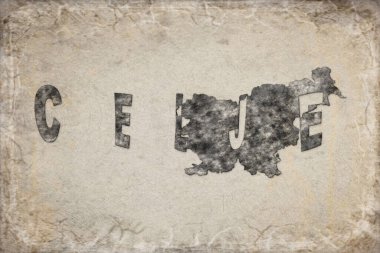 Slovenya Celje Haritası ve Beyaz Harf Tasarımı