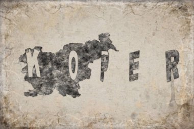 Slovenya Koper Haritası ve Beyaz Harf Tasarımı