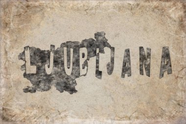 Slovenya Ljubljana Haritası ve Beyaz Harf Tasarımı