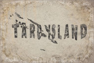 Solomon Adaları Taro Adası Haritası ve Beyaz Harf Tasarımı