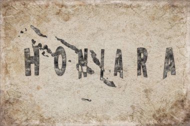 Solomon Adaları Honiara Haritası ve Beyaz Harf Tasarımı