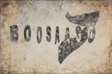 Somali Bosaso Haritası ve Beyaz Harf Tasarımı