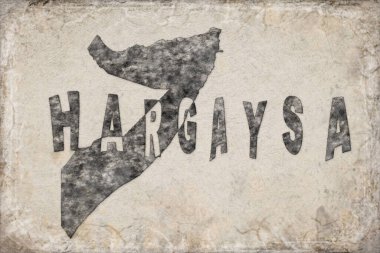 Somali Hargeisa Haritası ve Beyaz Harf Tasarımı