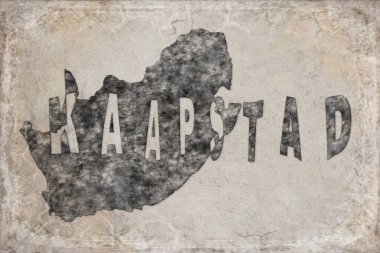 Güney Afrika Cape Town Haritası ve Beyaz Harf Tasarımı