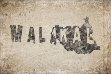 Güney Sudan Malakal Haritası ve Beyaz Harf Tasarımı