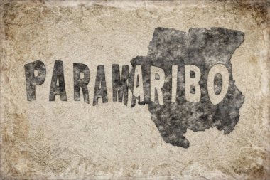 Surinam Paramaribo Haritası ve Harf Tasarımı