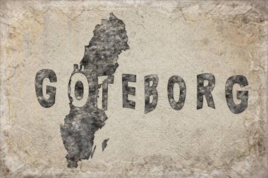 İsveç Göteborg Haritası ve Beyaz Harf Tasarımı