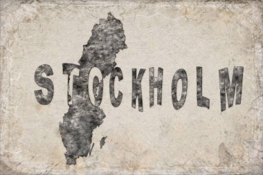 İsveç Stockholm Haritası ve Beyaz Harf Tasarımı