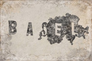 İsviçre Basel Haritası ve Beyaz Harf Tasarımı