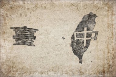 Tayvan Taichung Haritası ve Beyaz Harf Tasarımı