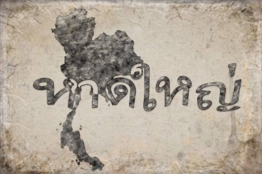 Tayland Şapkası Yai Haritası ve Beyaz Harf Tasarımı