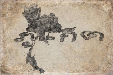 Tayland Phuket Haritası ve Beyaz Harf Tasarımı