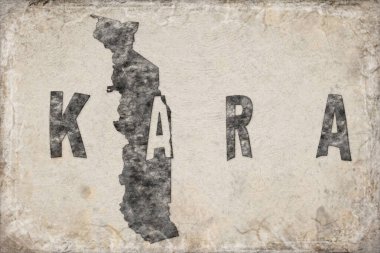 Togo Kara Haritası ve Beyaz Harf Tasarımı