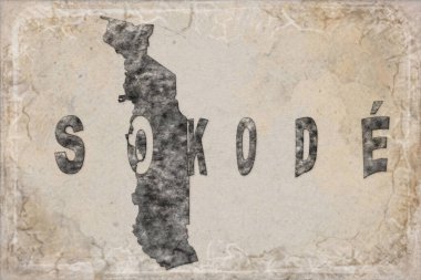 Togo Sokode Haritası ve Beyaz Harf Tasarımı