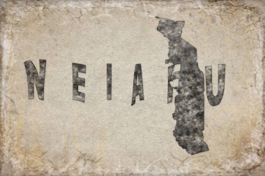 Togo Neiafu Haritası ve Beyaz Harf Tasarımı