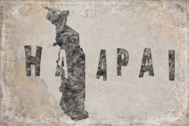 Togo Haapai Haritası ve Beyaz Harf Tasarımı