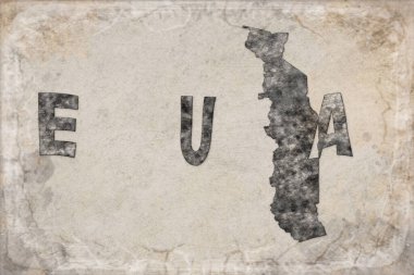 Togo Eua Haritası ve Beyaz Harf Tasarımı