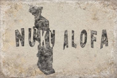 Togo Nuku Alofa Haritası ve Beyaz Harf Tasarımı