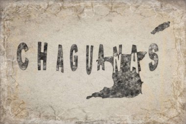 Trinidad ve Tobago Chaguanas Haritası ve Beyaz Harf Tasarımı