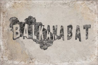 Türkmenistan Balkanabat Haritası ve Beyaz Harf Tasarımı