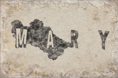 Türkmenistan Mary Haritası ve Beyaz Harf Tasarımı