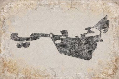 Birleşik Arap Emirlikleri Dubai Haritası ve Beyaz Harf Tasarımı