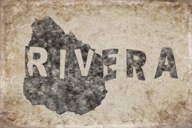 Uruguay Rivera Haritası ve Beyaz Harf Tasarımı