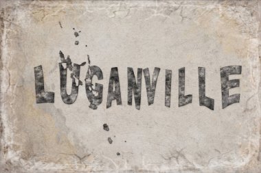 Vanuatu Luganville Haritası ve Beyaz Harf Tasarımı