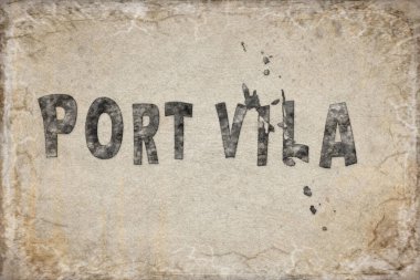 Vanuatu Limanı Vila Haritası ve Beyaz Harf Tasarımı