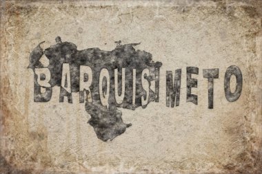 Venezuela Barquisimeto Haritası ve Beyaz Harf Tasarımı