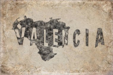 Venezuela Valencia Haritası ve Beyaz Harf Tasarımı