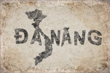 Vietnam Da Nang Haritası ve Beyaz Harf Tasarımı