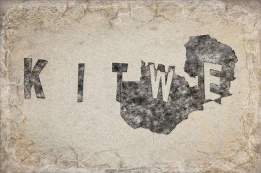 Zambia Kitwe Haritası ve Beyaz Harf Tasarımı