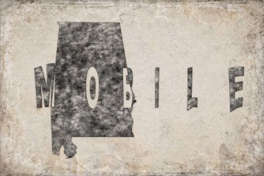 Alabama Mobil Haritası ve Beyaz Harf Tasarımı