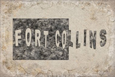 Colorado Fort Collins Haritası ve Beyaz Harf Tasarımı
