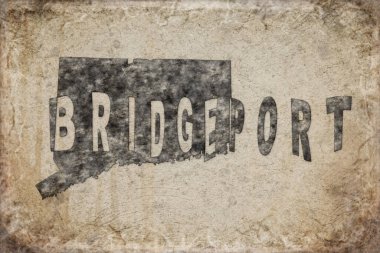 Connecticut Bridgeport Haritası ve Beyaz Harf Tasarımı