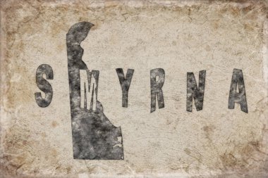 Delaware İzmir Haritası ve Beyaz Harf Tasarımı