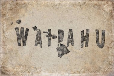 Hawaii Waipahu Haritası ve Beyaz Harf Tasarımı