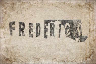 Maryland Frederick Haritası ve Beyaz Harf Tasarımı