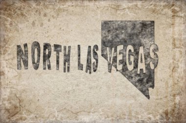 Nevada Kuzey Las Vegas Haritası ve Beyaz Harf Tasarımı